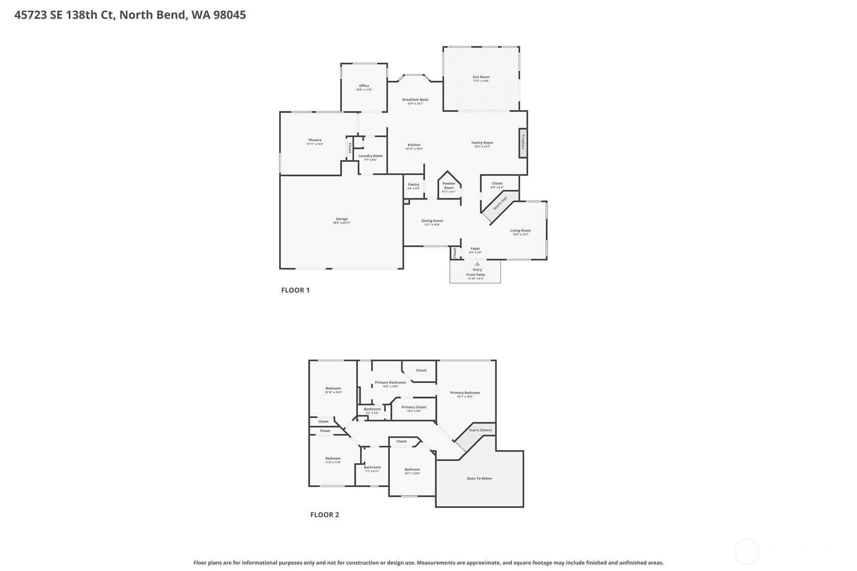 45723 SE 138TH Court , North Bend, WA 98045