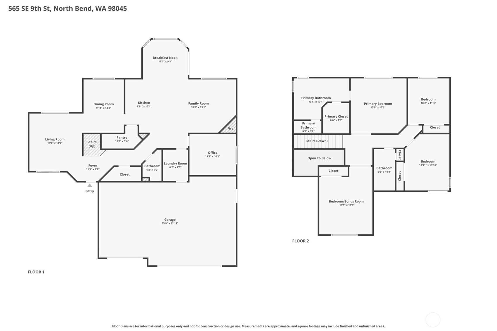 565 SE 9th Street , North Bend, WA 98045