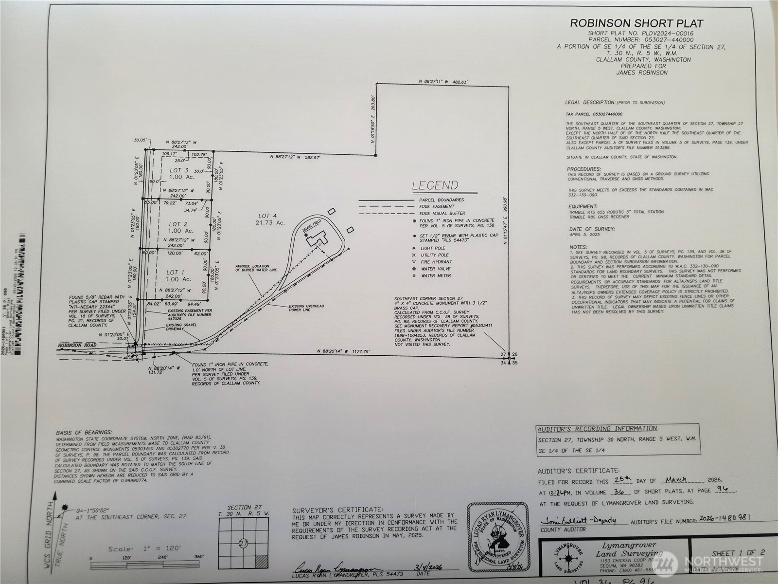 99 Lot 3 Robinson Road , Port Angeles, WA 98362