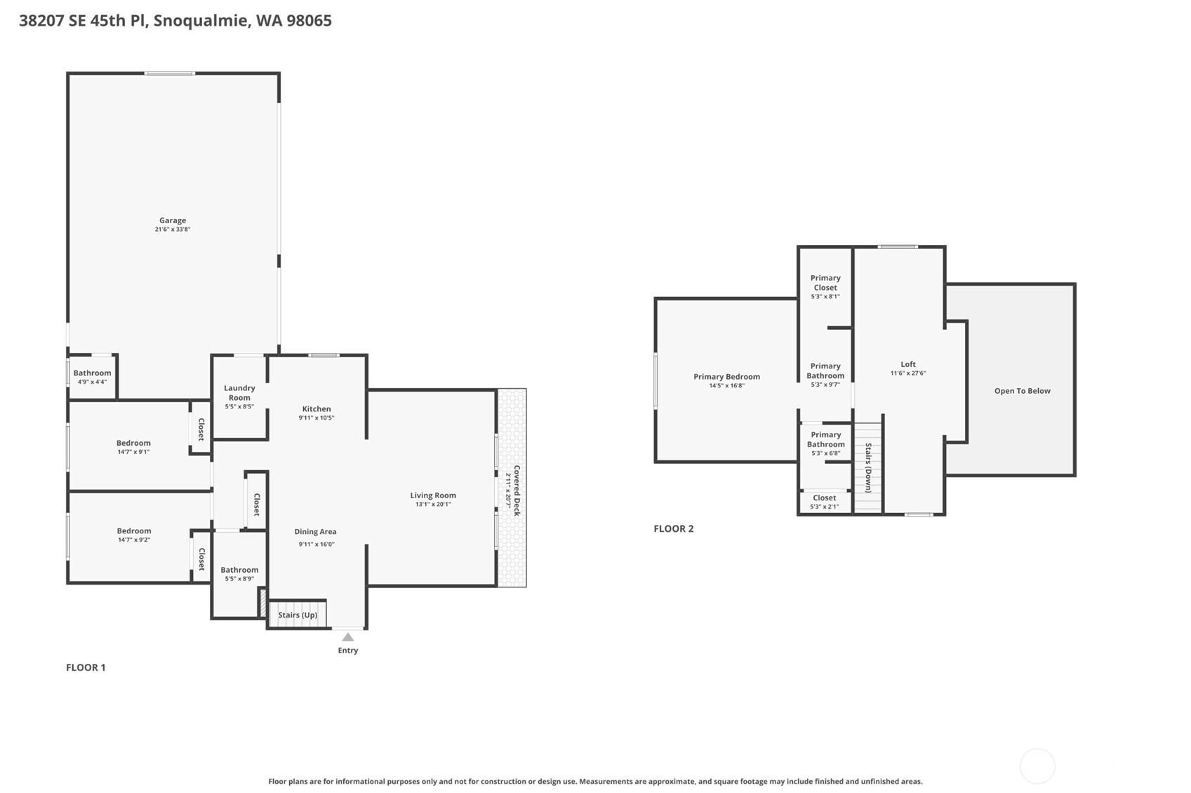 38207 SE 45th Place , Snoqualmie, WA 98065