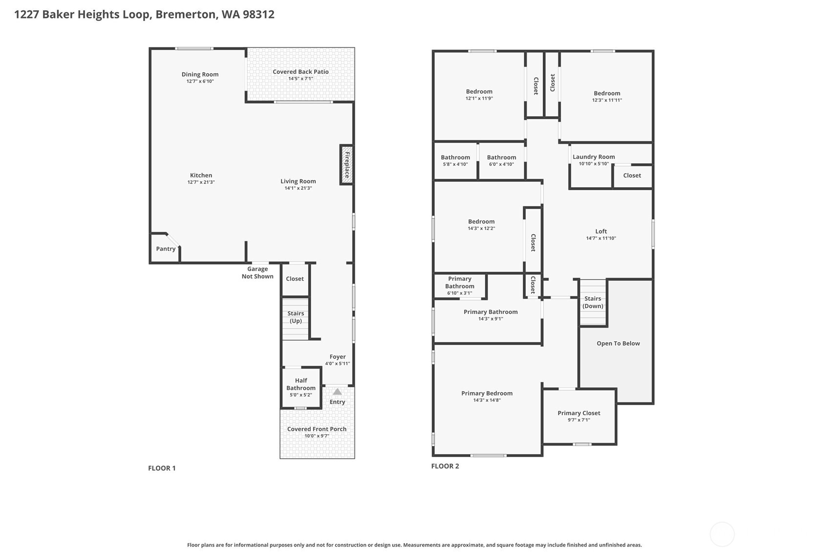 1227 Baker Heights Loop , Bremerton, WA 98312