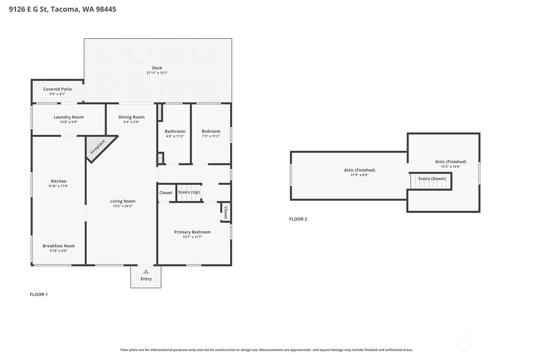 9126 E G Street , Tacoma, WA 98445-2145